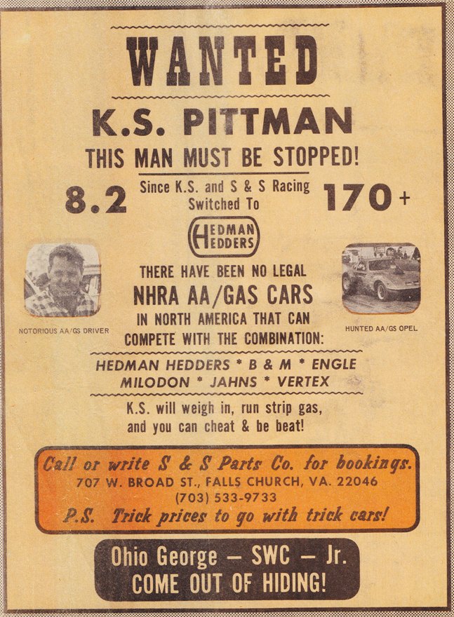 Vintage drag race and speed ads